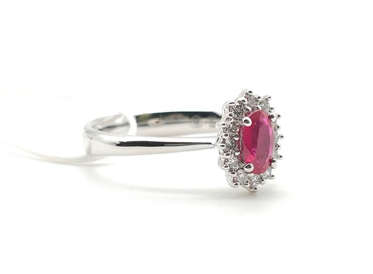 Anello Anello in oro con rubino e diamanti - Gioielli Pavan