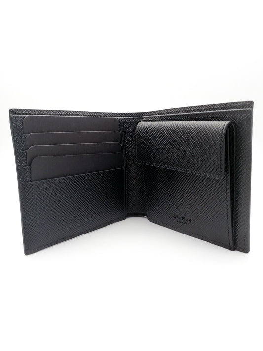 Serapian Milano portafoglio uomo pelle marrone logo ripetuto - Gioielli Pavan