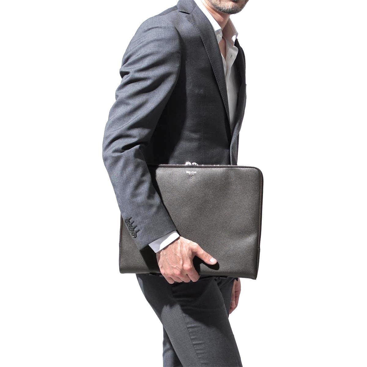 Serapian Big i-pad folio with handle evolution kaki - Gioielli Pavan