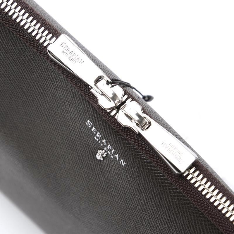 Serapian Big i-pad folio with handle evolution kaki - Gioielli Pavan