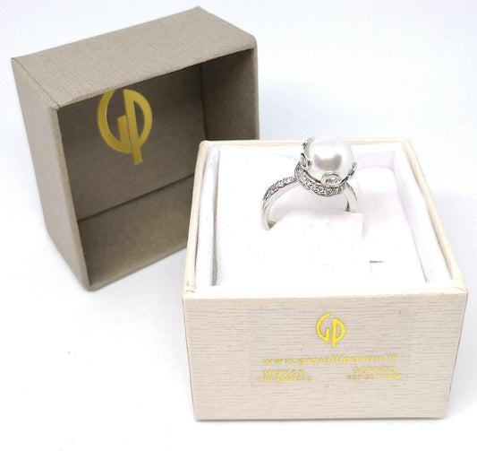 Anello Anello argento con perla e zirconie - Gioielli Pavan