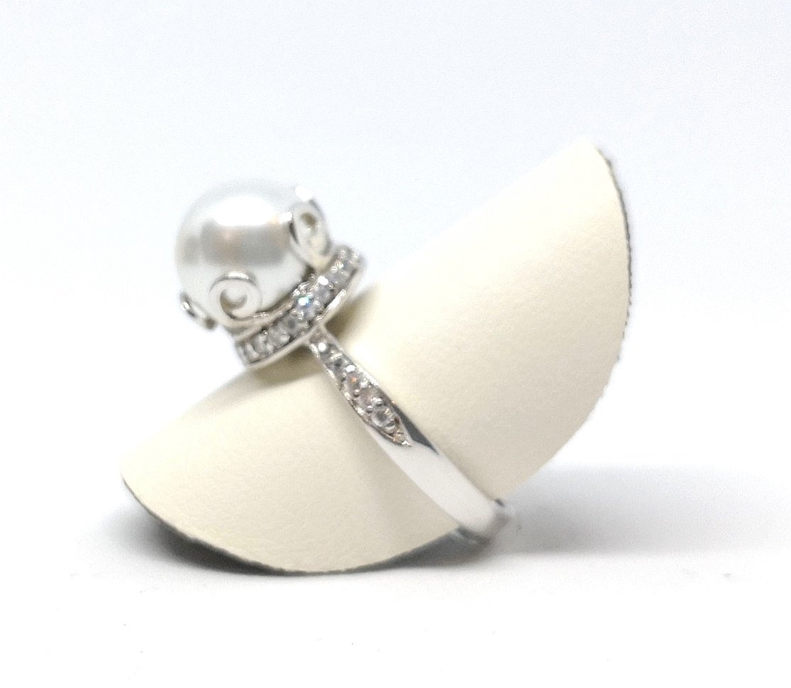Anello Anello argento con perla e zirconie - Gioielli Pavan