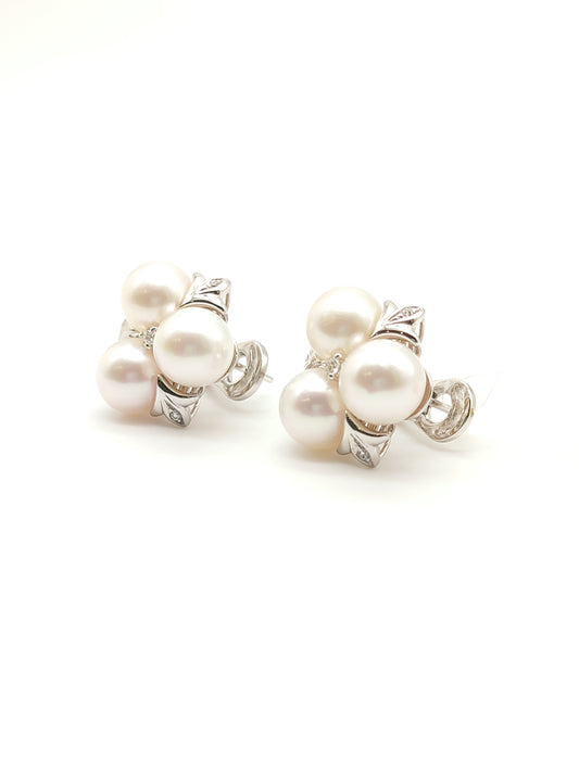 Orecchini Orecchini in oro con diamanti e perle - Gioielli Pavan