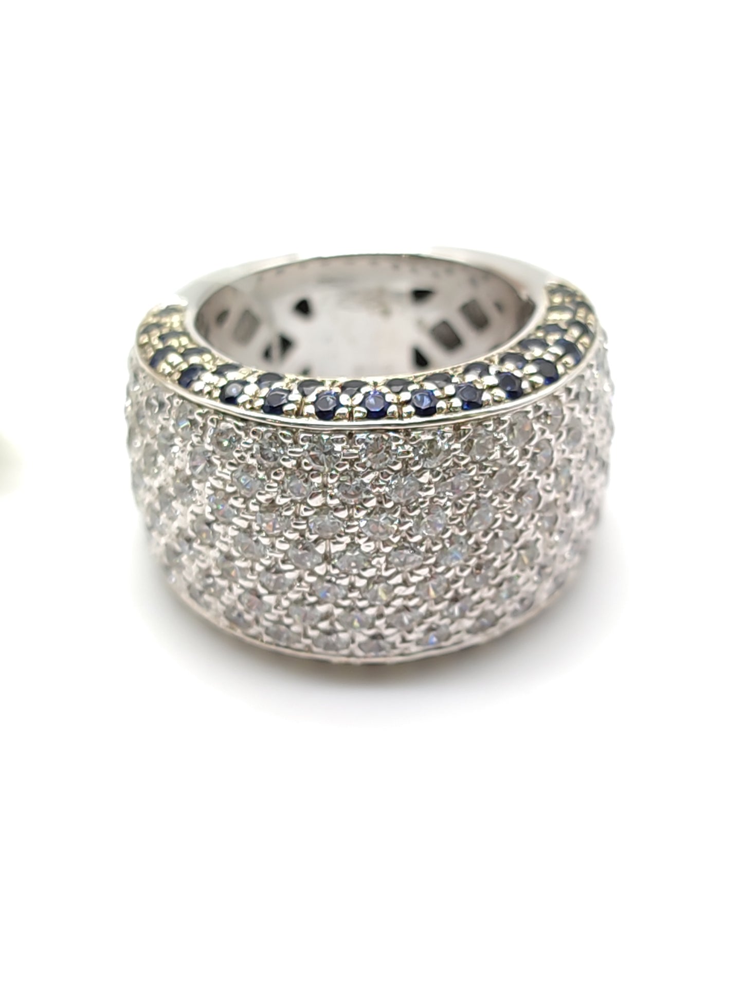 Anello Anello fascia in oro con zaffiri a zirconi a pavé - Gioielli Pavan