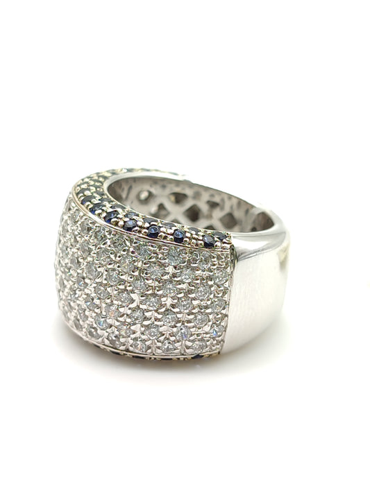 Anello Anello fascia in oro con zaffiri a zirconi a pavé - Gioielli Pavan