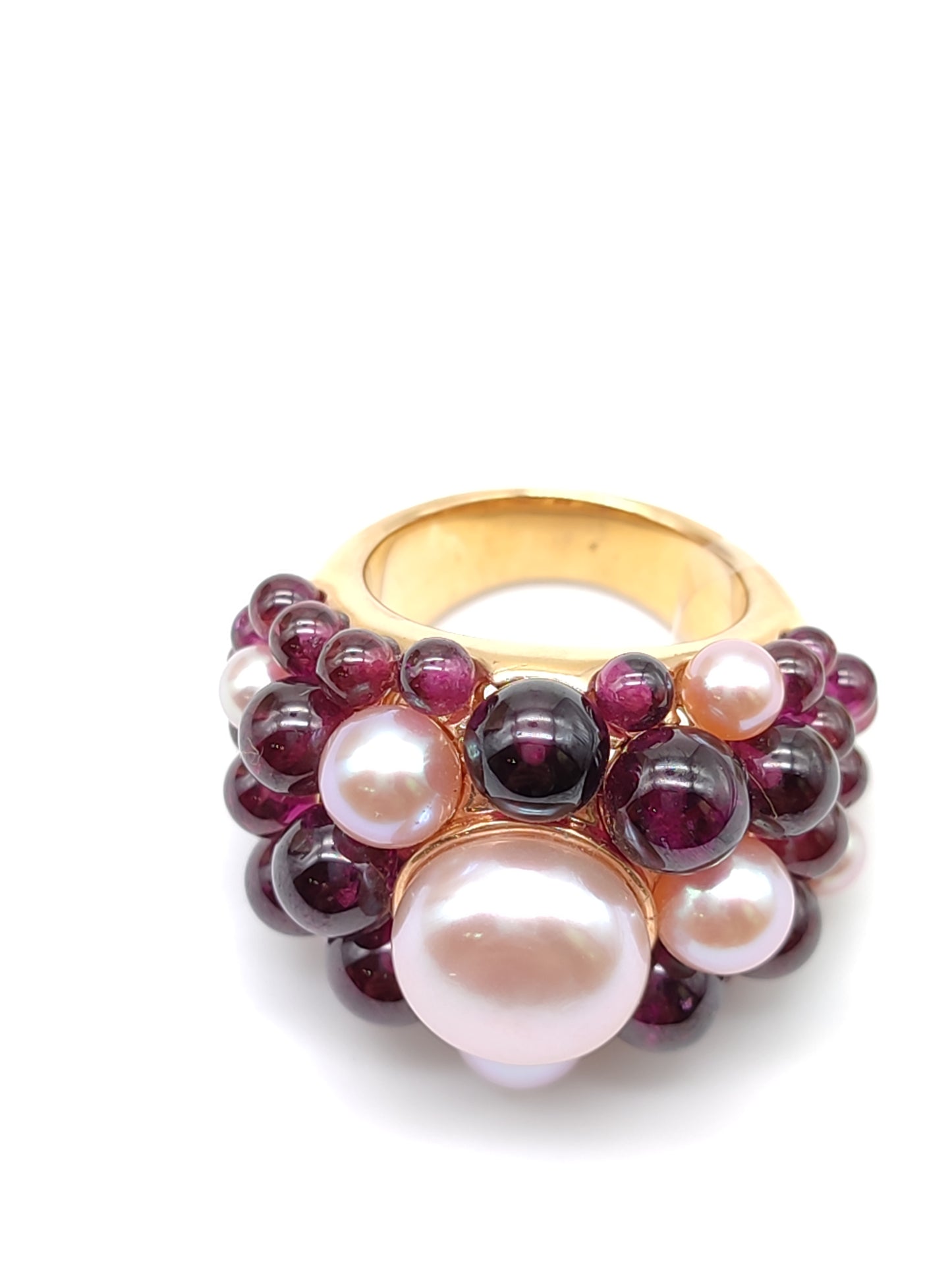 Anello MiMì - Anello fascia in oro con perle e ametiste - Gioielli Pavan