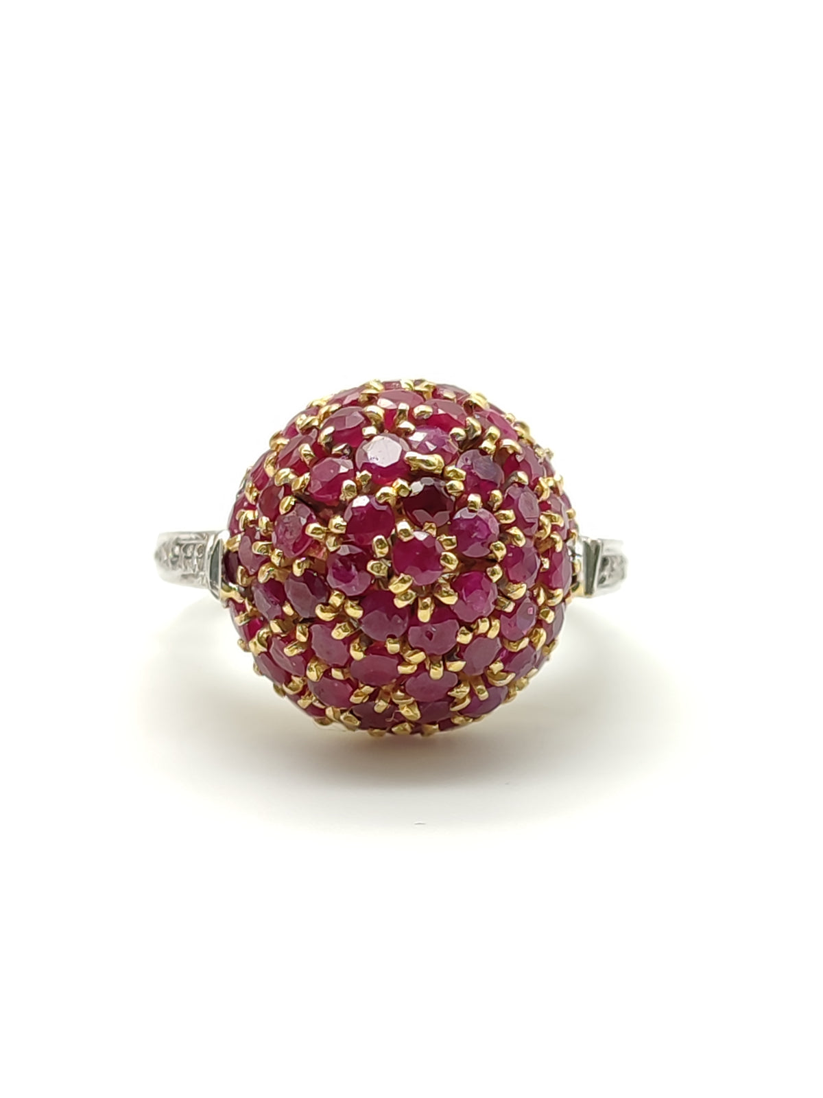 Anello in oro bianco con rubini e diamanti - Gioielli Pavan