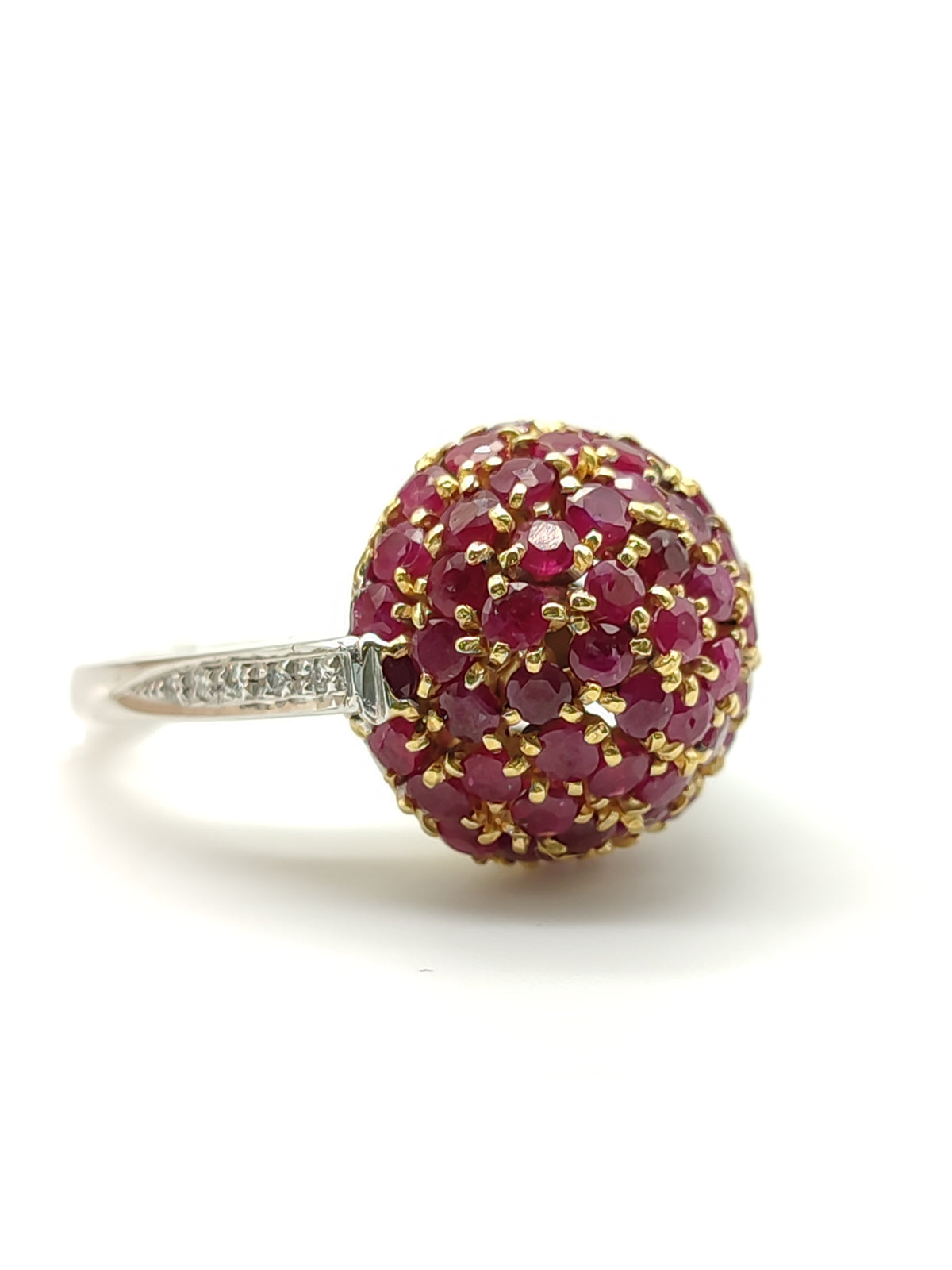 Anello in oro bianco con rubini e diamanti - Gioielli Pavan