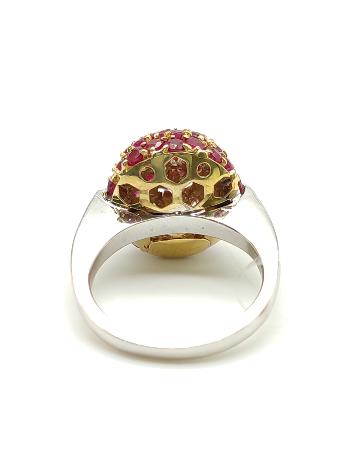 Anello in oro bianco con rubini e diamanti - Gioielli Pavan