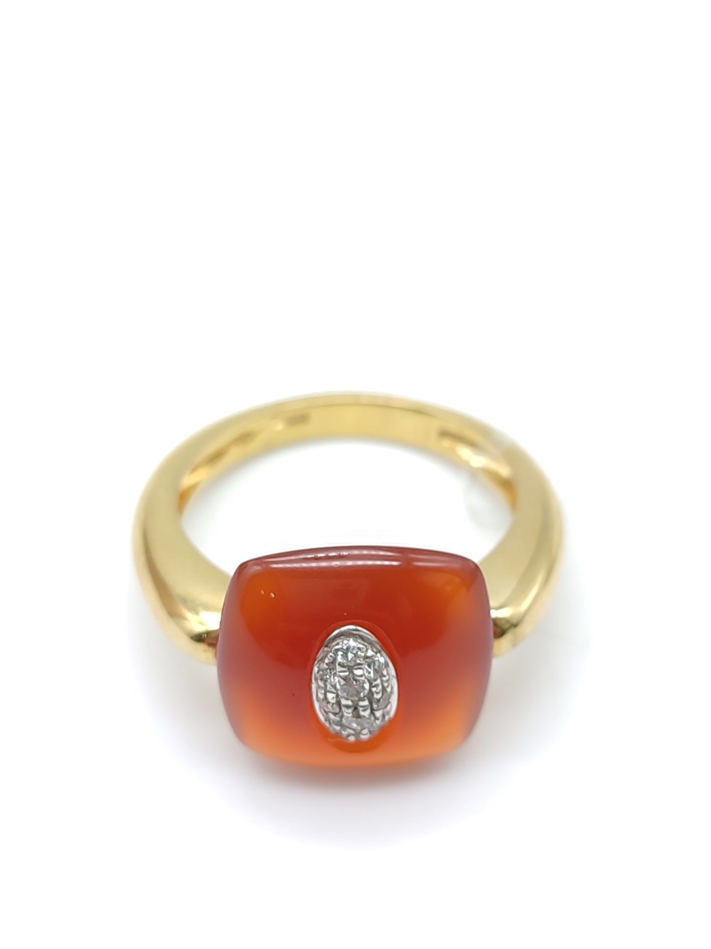 Anello Anello in oro con corniola e diamanti - Gioielli Pavan