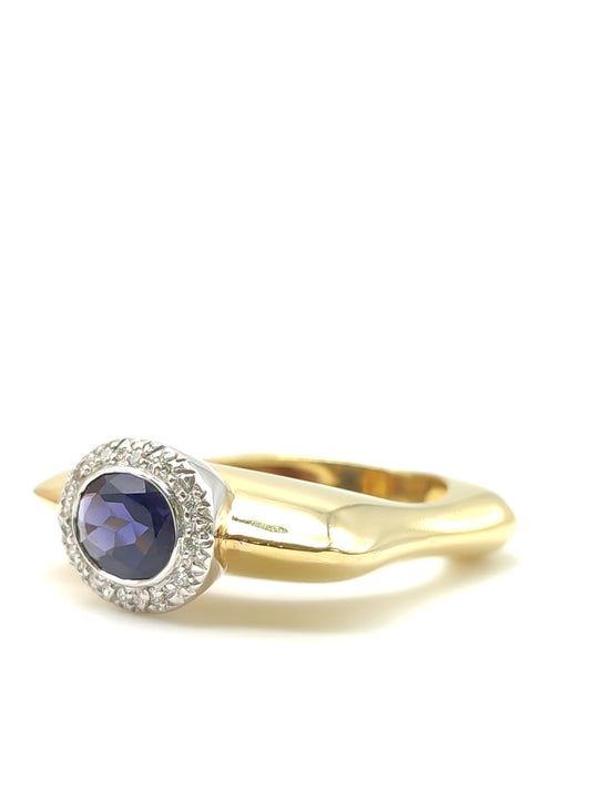 Anello Anello in oro con Iolite e diamanti - Gioielli Pavan