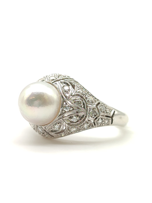 Anello Anello oro con perla e diamanti - Gioielli Pavan