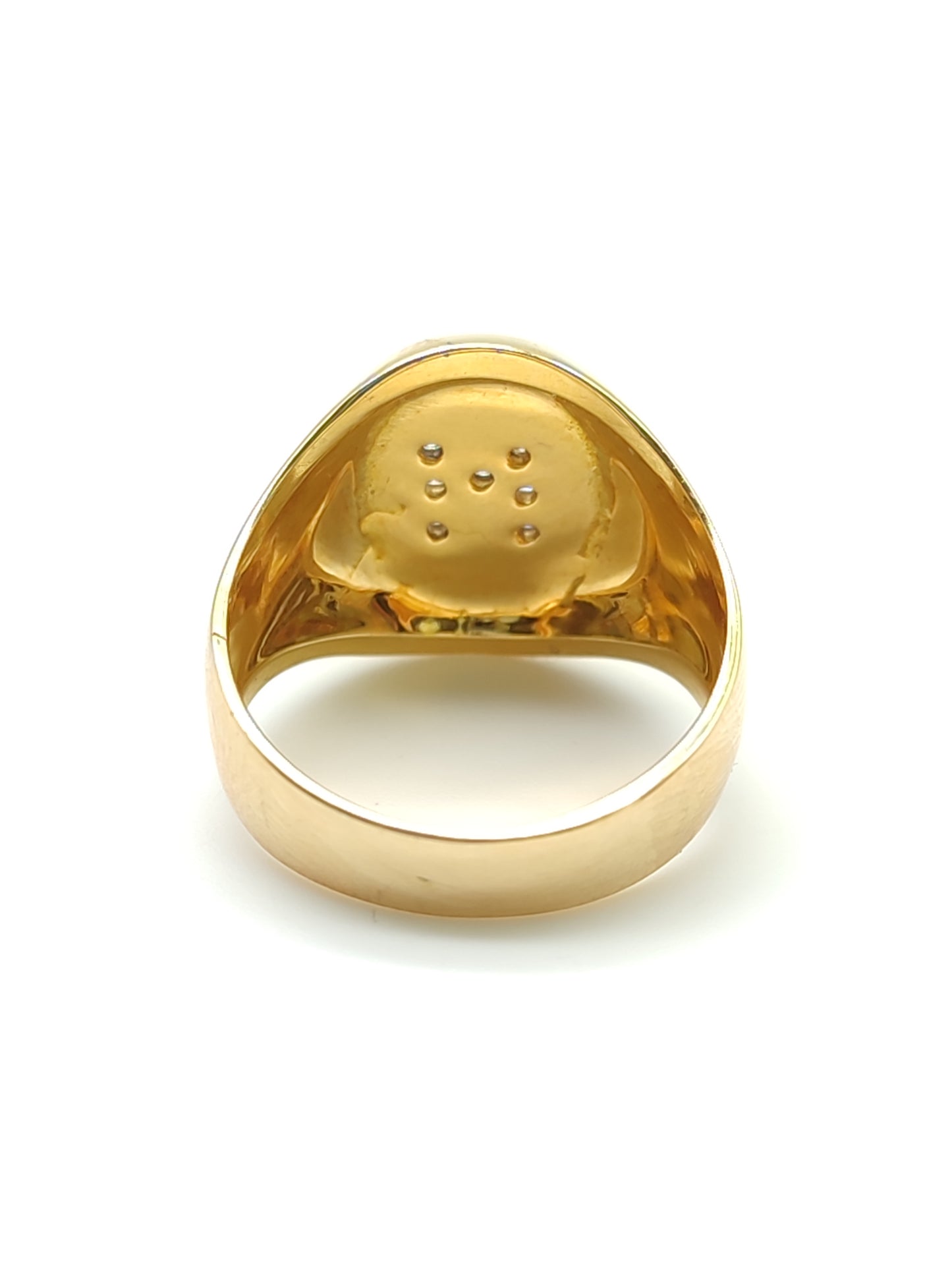 Anello Anello Chevalier in oro con diamanti lettera M - Gioielli Pavan
