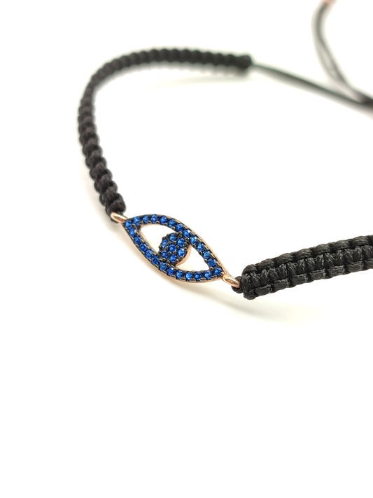 Bracciale Braccialetto in argento occhio turco con zirconi blu - Gioielli Pavan