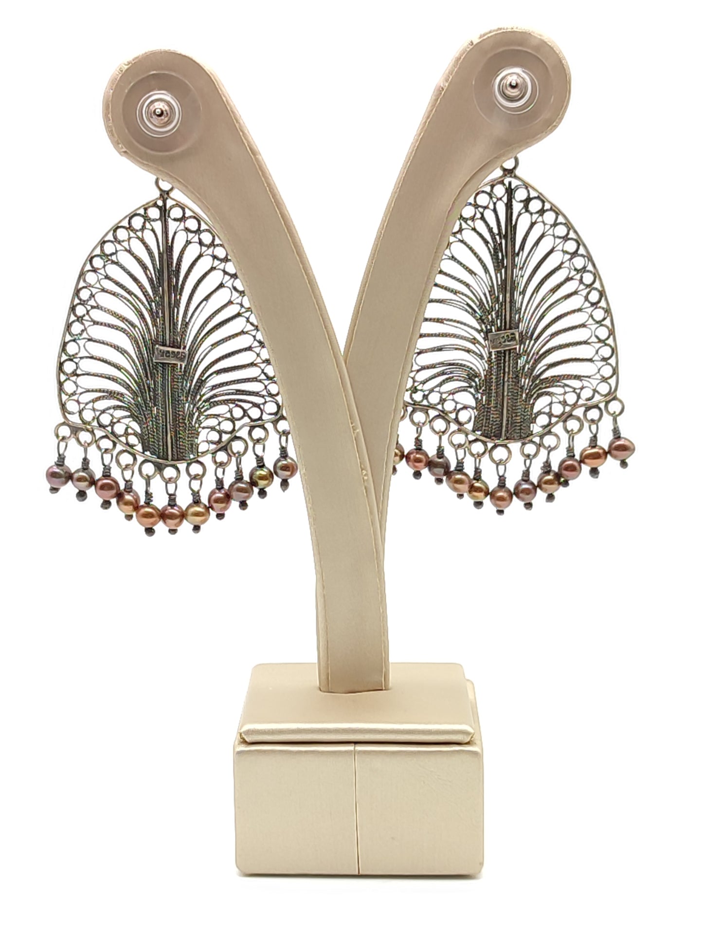 Orecchini Orecchini in filigrana d'argento con zirconi e perle - Gioielli Pavan