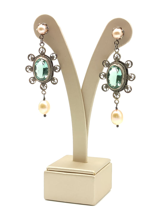 Orecchini Orecchini in filigrana d'argento con perle e quarzi - Gioielli Pavan