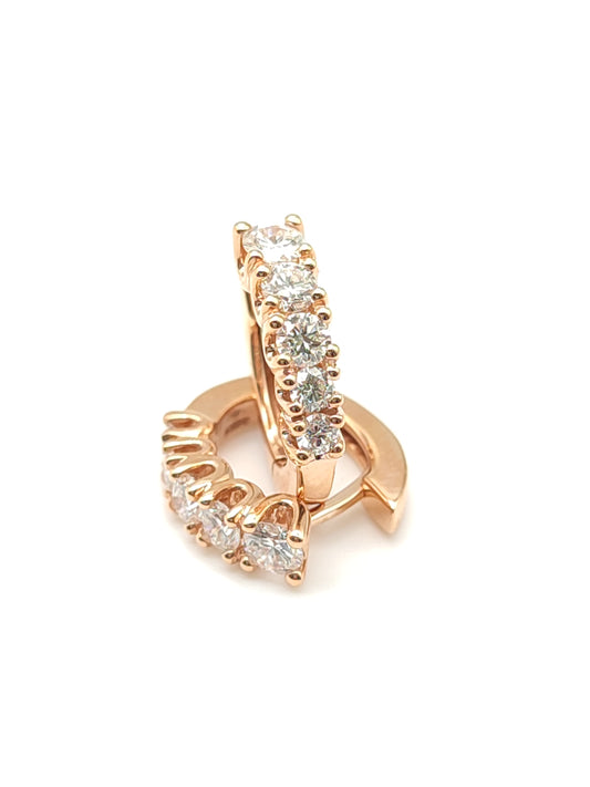 Orecchini Orecchini a Scattino in Oro Rosa 18kt con Diamanti Naturali - Gioielli Pavan