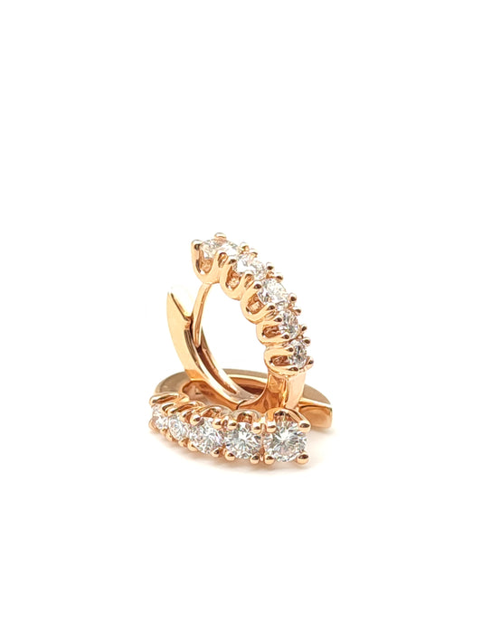 Orecchini Orecchini a scattino ovale in oro rosa con diamanti - Gioielli Pavan