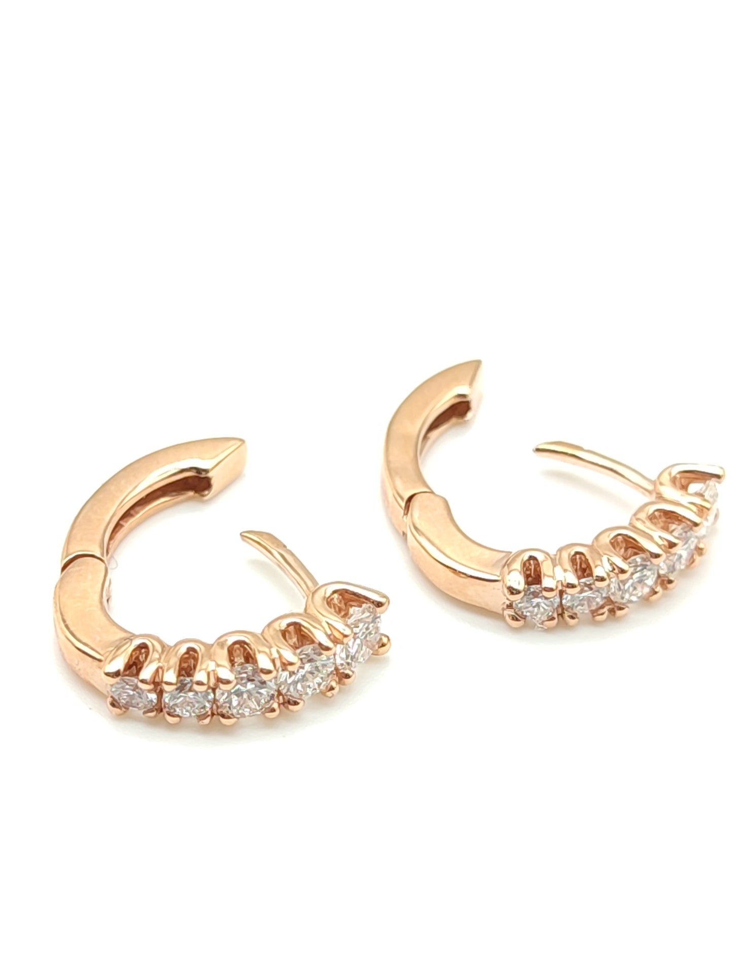 Orecchini Orecchini a Scattino in Oro Rosa 18kt con Diamanti Naturali - Gioielli Pavan