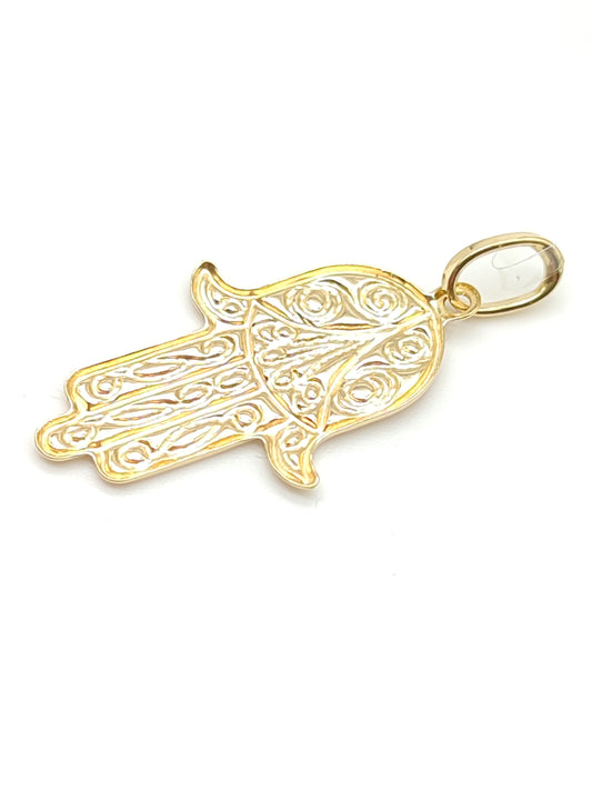 Ciondoli e pendenti Ciondolo mano di Fatima in oro lavorata - Gioielli Pavan