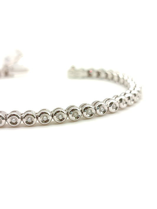 Bracciale Bracciale tennis in oro a battuta con diamanti 0.44ct - Gioielli Pavan