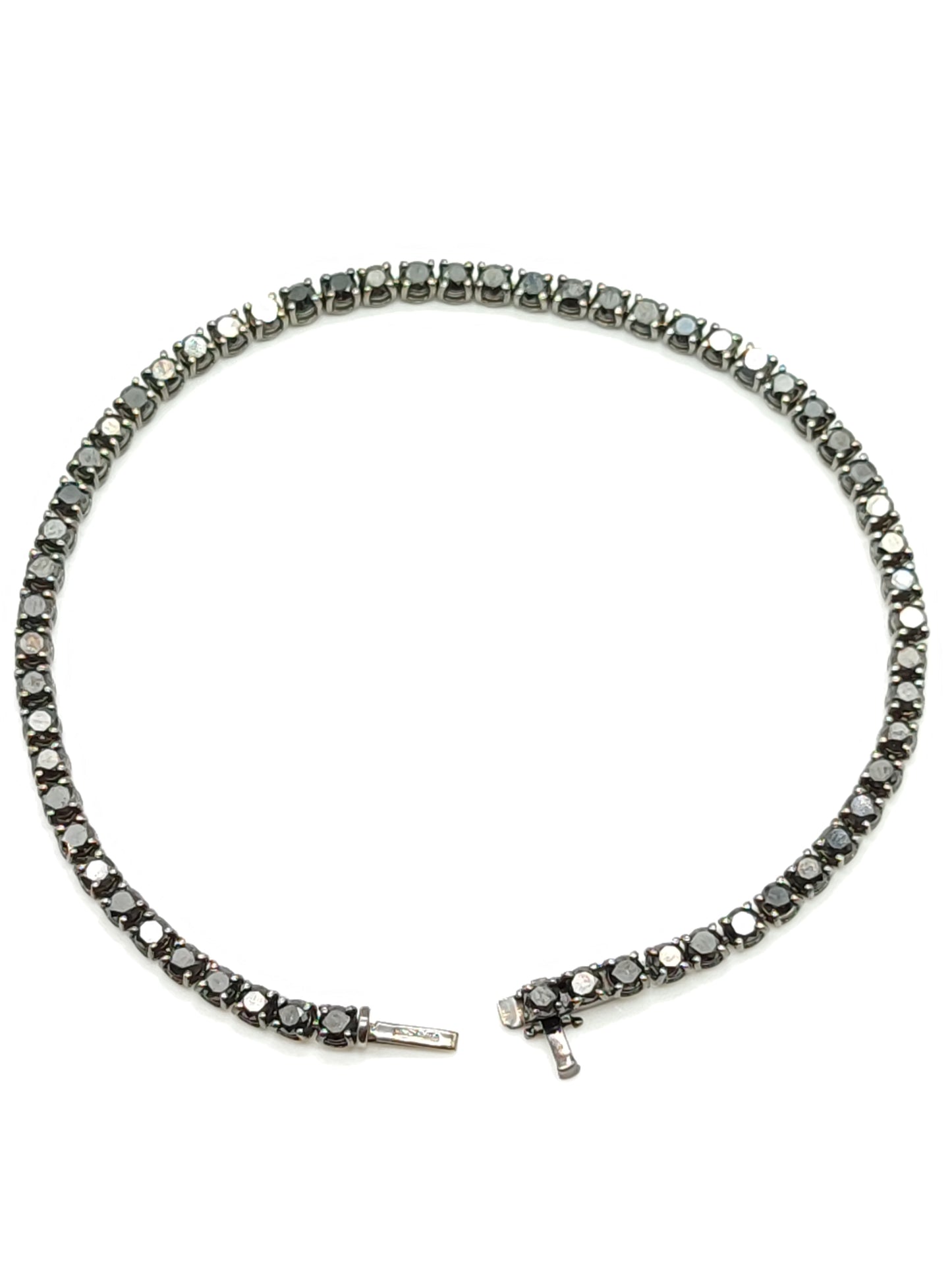 Bracciale Bracciale tennis in oro brunito diamanti neri 6.00ct - Gioielli Pavan