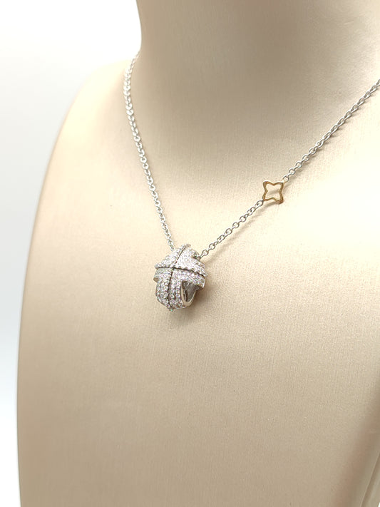Girocollo Girocollo in oro bianco Croce con diamanti - Gioielli Pavan
