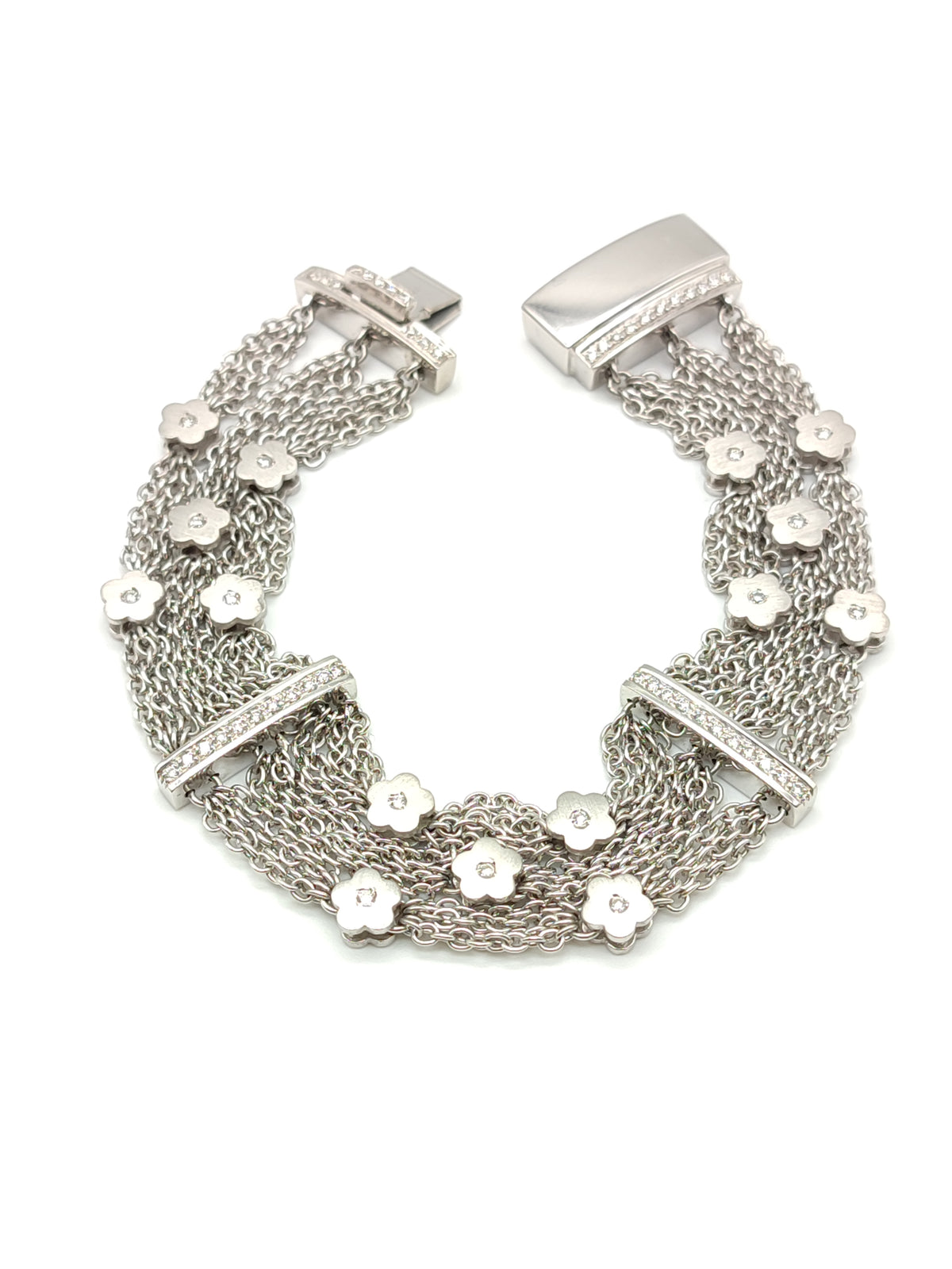 Bracciale multi filo in oro con diamanti 0.59ct - Gioielli Pavan