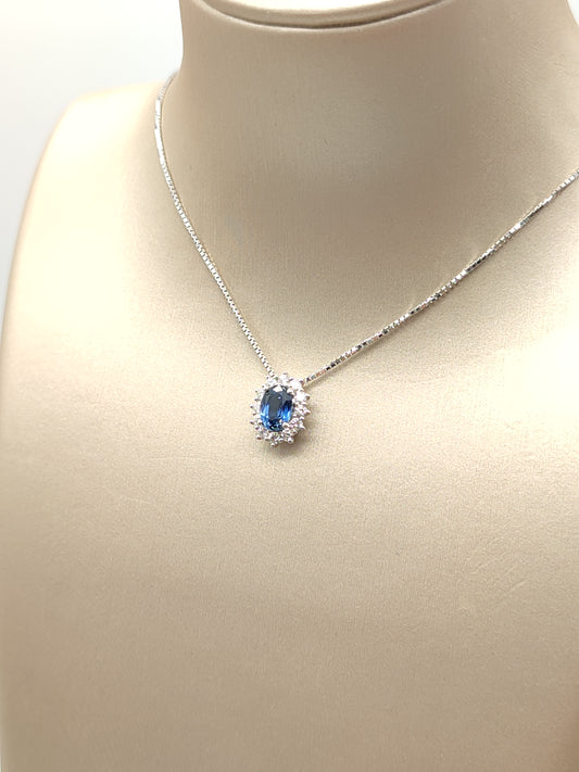 Girocollo Girocollo in oro cestino con zaffiro e diamanti - Gioielli Pavan