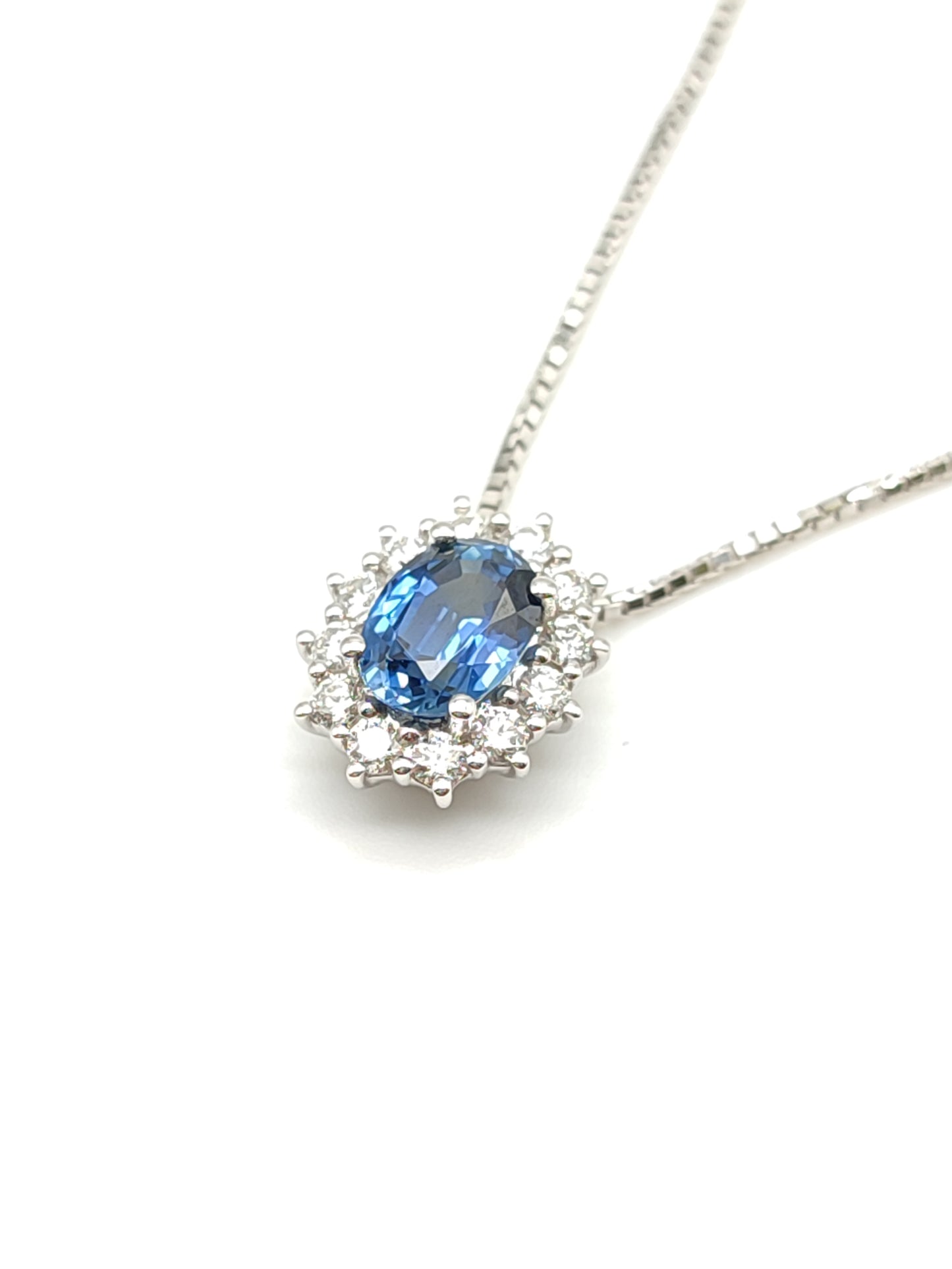 Girocollo Girocollo in oro cestino con zaffiro e diamanti - Gioielli Pavan