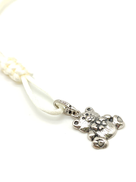 Portachiavi Portachiavi in argento orsetto con corda in raso - Gioielli Pavan