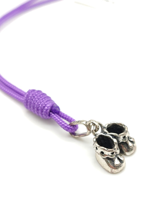 Portachiavi Portachiavi in argento scarpette neonato\a con corda in sagola - Gioielli Pavan