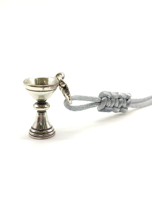 Portachiavi Portachiavi in argento calice comunione con corda in raso - Gioielli Pavan