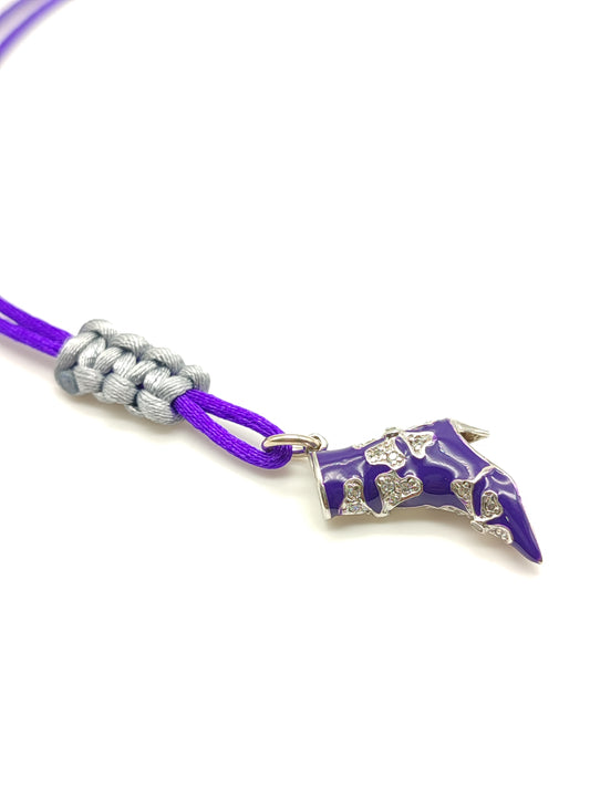 Portachiavi Portachiavi in argento scarpa tacco viola con corda in raso - Gioielli Pavan