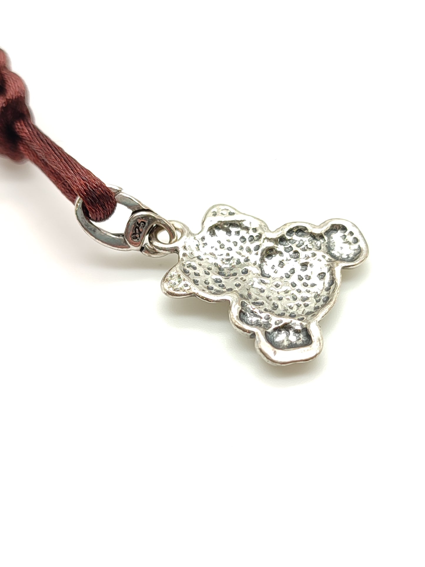 Portachiavi Portachiavi in argento orsetto con corda in raso - Gioielli Pavan