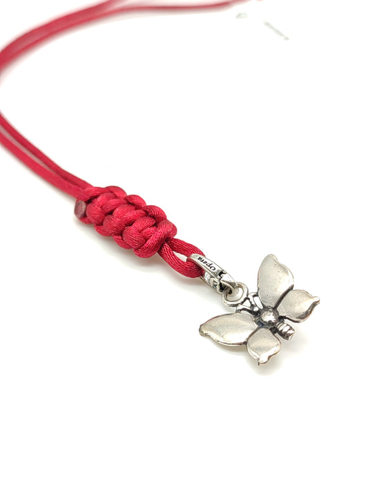 Portachiavi Portachiavi in argento farfalla con corda in raso - Gioielli Pavan
