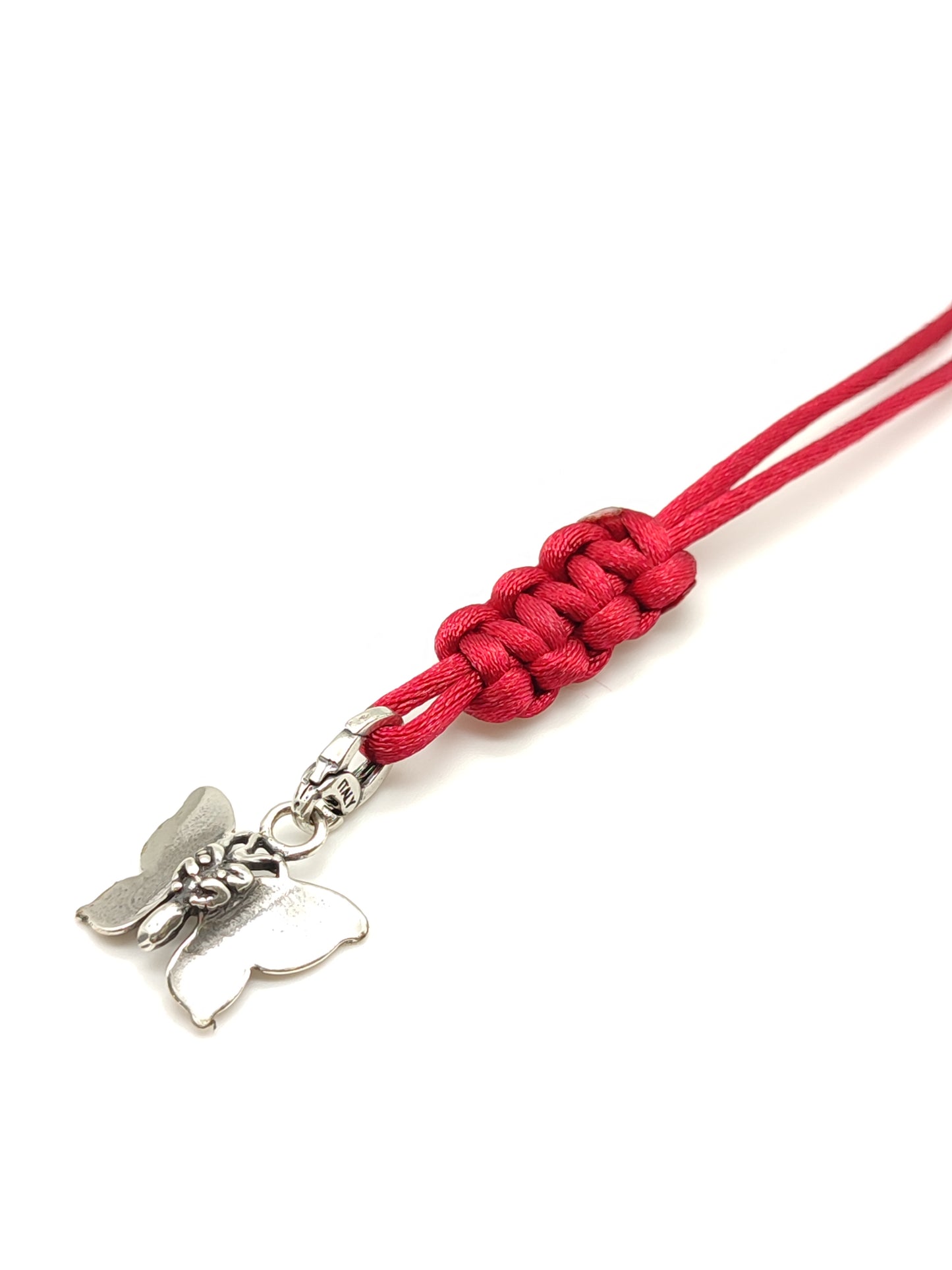 Portachiavi Portachiavi in argento farfalla con corda in raso - Gioielli Pavan