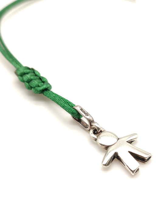 Portachiavi Portachiavi in argento bambino con corda in raso - Gioielli Pavan