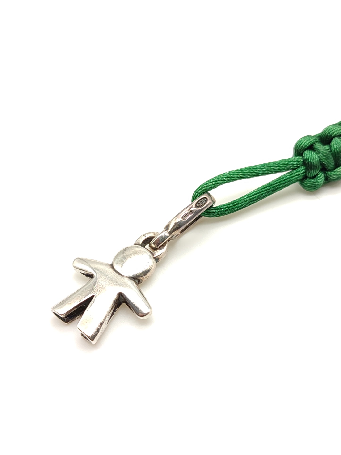 Portachiavi Portachiavi in argento bambino con corda in raso - Gioielli Pavan