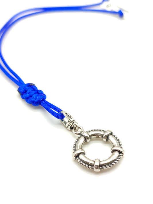 Portachiavi Portachiavi in argento salvagente con corda in raso - Gioielli Pavan