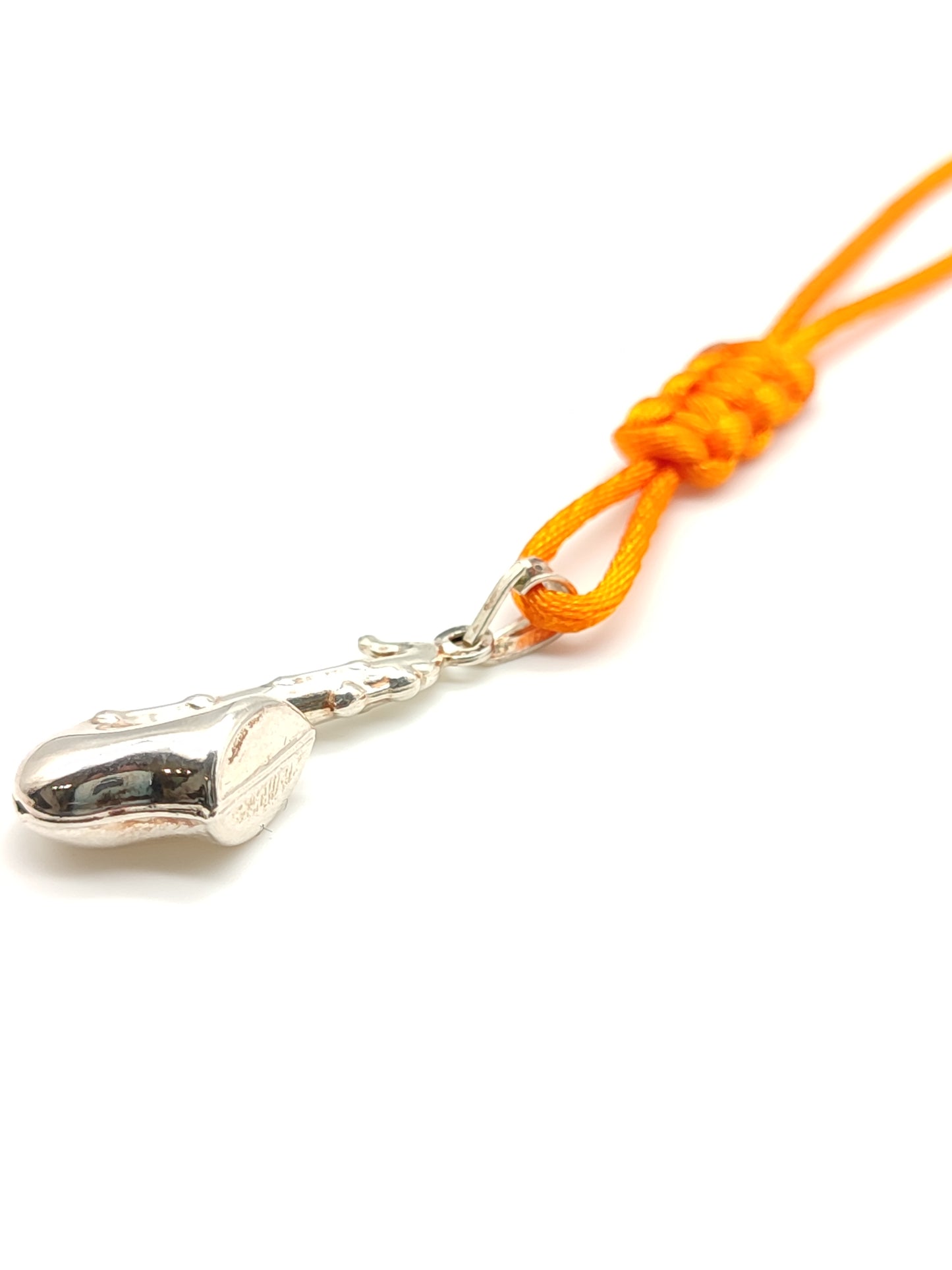 Portachiavi Portachiavi in argento sassofono con corda in raso - Gioielli Pavan