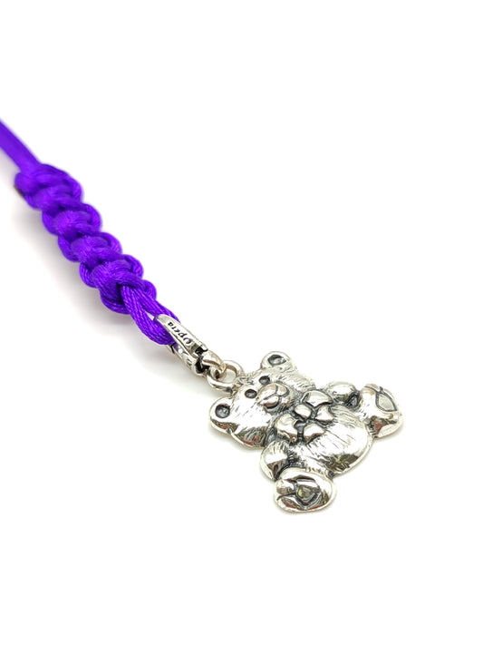 Portachiavi Portachiavi in argento orsetto con corda in raso - Gioielli Pavan