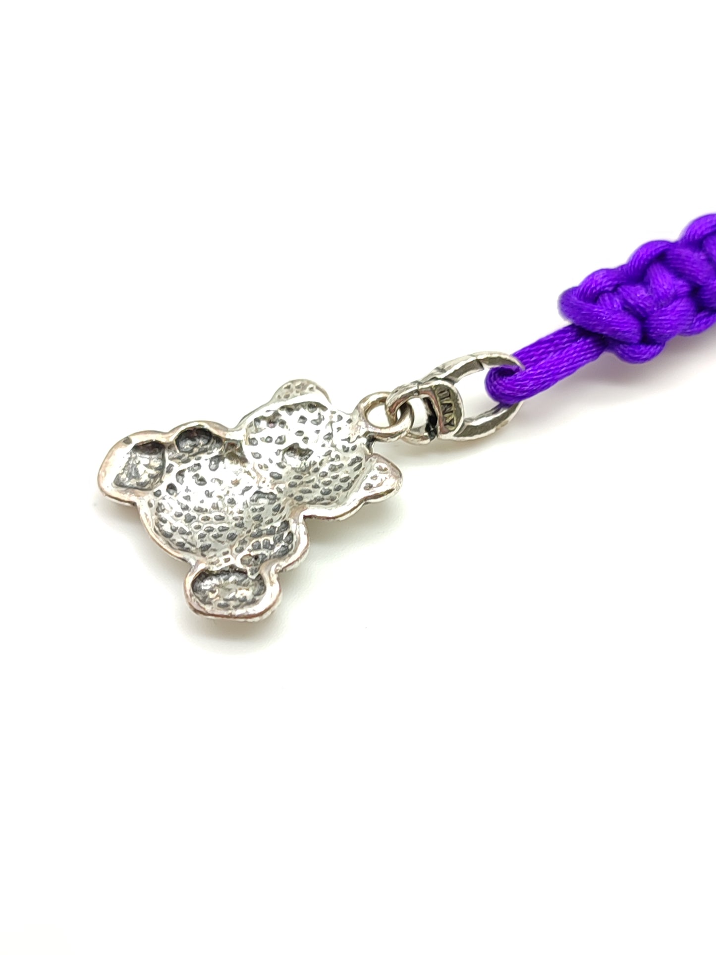 Portachiavi Portachiavi in argento orsetto con corda in raso - Gioielli Pavan