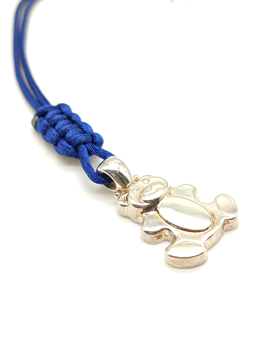 Portachiavi Portachiavi in argento orsetto con corda in raso - Gioielli Pavan