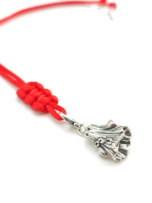 Portachiavi Portachiavi in argento fantasmino con corda in raso - Gioielli Pavan