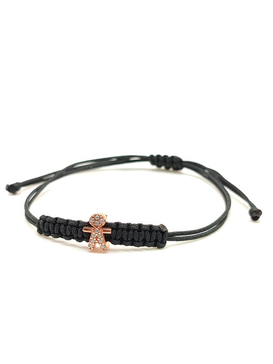 Bracciale Braccialetto bimbo pavé in argento e sagola - Gioielli Pavan