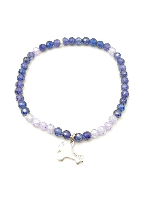 Bracciale Bracciale elastico mare iolite ciondolo aereo - Gioielli Pavan