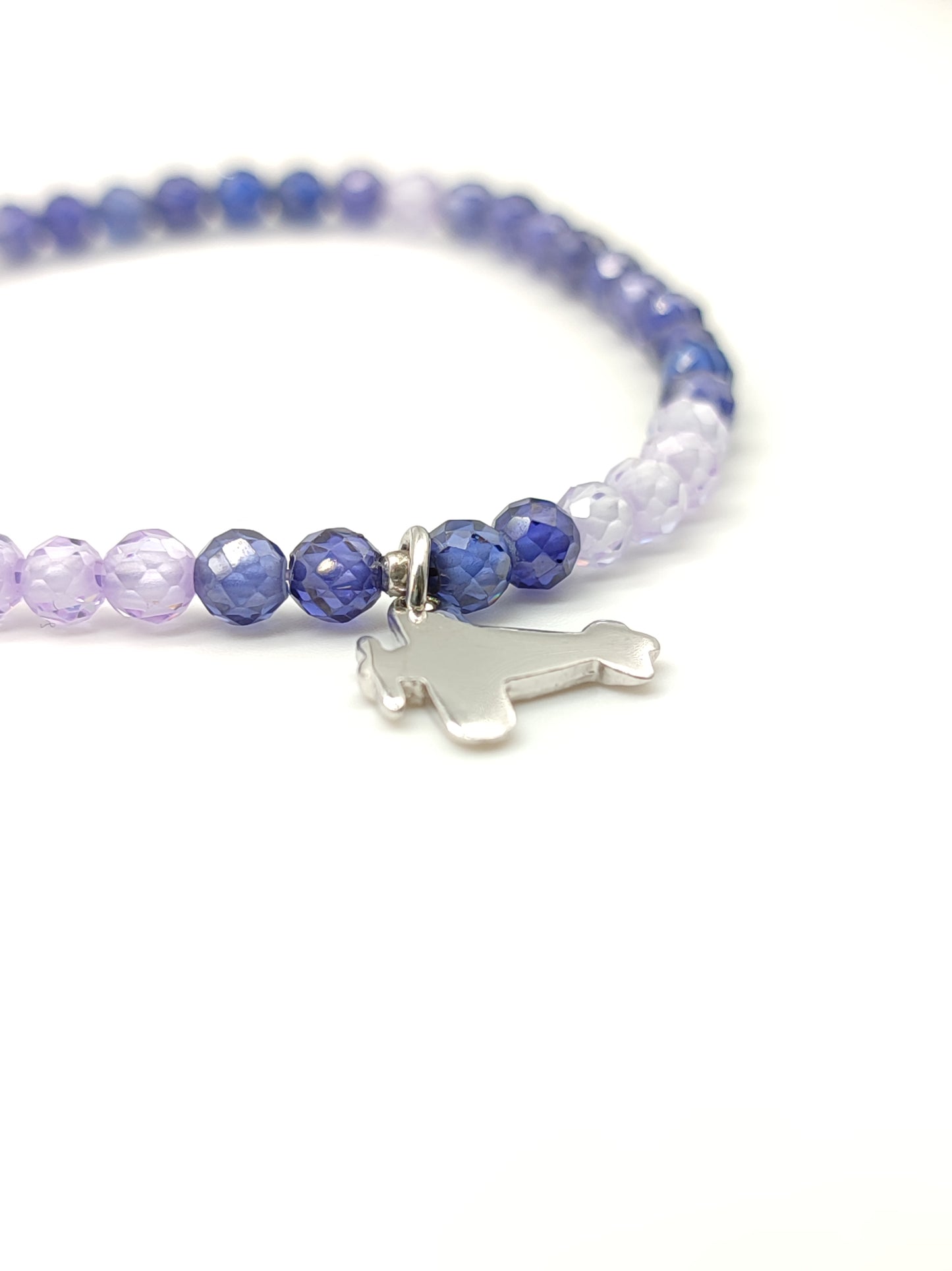 Bracciale Bracciale elastico mare iolite ciondolo aereo - Gioielli Pavan