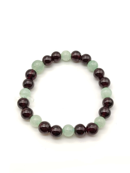 Bracciale Bracciale elastico mare avventurina e granati - Gioielli Pavan