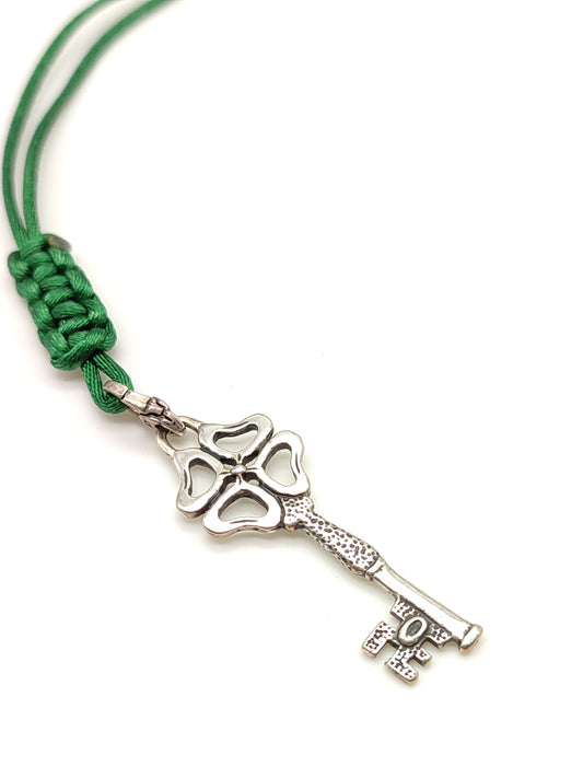 Portachiavi Portachiavi in argento chiave con corda in raso - Gioielli Pavan